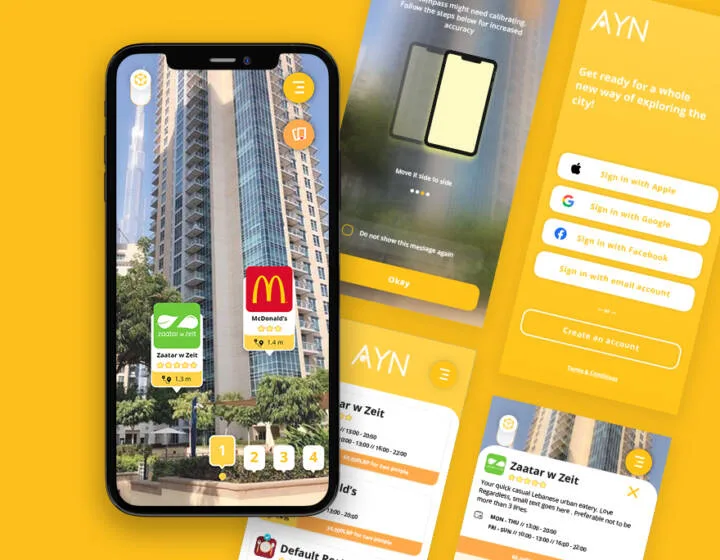 AYN mobile experience presented across a phone and interface screens